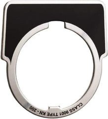 Square D - Metal Legend Plate - Jog - Black Background, White Letters, 30mm Hole Diameter - USA Tool & Supply
