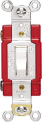 Cooper Wiring Devices - 1 Pole, 120 to 277 VAC, 20 Amp, Industrial Grade, Toggle, Wall and Dimmer Light Switch - 1.3 Inch Wide x 4.19 Inch High, Fluorescent - USA Tool & Supply