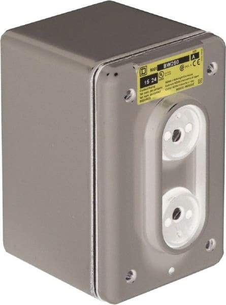 Schneider Electric - 2 Operator, Pushbutton Control Station - Blank (Legend), Momentary Switch, 2NO/2NC Contact, NEMA 4 - USA Tool & Supply