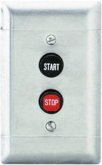 Schneider Electric - 2 Operator, Flush Pushbutton Control Station - Start-Stop (Legend), Momentary Switch, NO/NC Contact, NEMA 1 - USA Tool & Supply