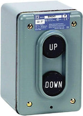 Schneider Electric - 2 Operator, Pushbutton Pendant Control Station - Up-Down (Legend), Maintained Switch, 2NO Contact, NEMA 4 - USA Tool & Supply