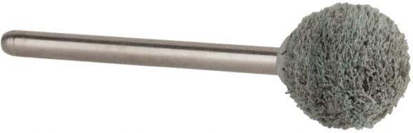Rex Cut Product - 1/2" Head Diam x 1/2" Thickness, B121, Ball End, Aluminum Oxide Mounted Point - White, Fine Grade, 120 Grit, 45,370 RPM - USA Tool & Supply