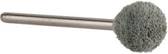 Rex Cut Product - 1/2" Head Diam x 1/2" Thickness, B121, Ball End, Aluminum Oxide Mounted Point - White, Fine Grade, 120 Grit, 45,370 RPM - USA Tool & Supply