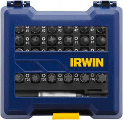 Irwin - 31 Piece, Phillips, Square, Torx Handle, Insert Bit Set - #1 to #3 - USA Tool & Supply