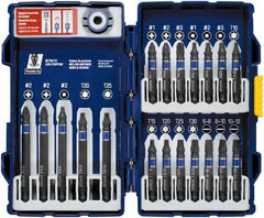 Irwin - 20 Piece, Phillips, Square, Torx, Slotted Handle, Drive Set - #1 to #3 - USA Tool & Supply