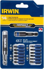 Irwin - 14 Piece, Phillips, Square Handle, Drive Set - #1, #2 - USA Tool & Supply