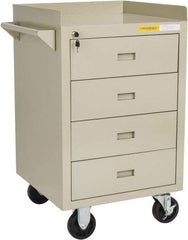 Value Collection - 600 Lb Capacity, 4 Drawer Mobile Bench - 23" Wide x 22" Deep x 38.19" High, Steel, Putty - USA Tool & Supply