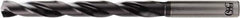 OSG - 17mm, 140° Point, Spiral Flute, Solid Carbide Taper Length Drill Bit - WD1 Finish, 171mm Flute Length, 223mm OAL, Series HP258 - USA Tool & Supply