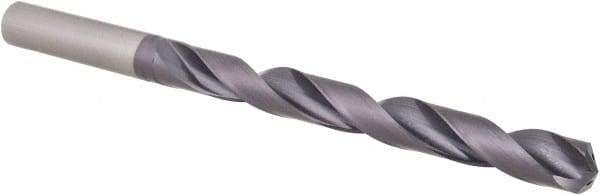 OSG - 12mm, 140° Point, Spiral Flute, Solid Carbide Taper Length Drill Bit - WD1 Finish, 114mm Flute Length, 163mm OAL, Series HP258 - USA Tool & Supply