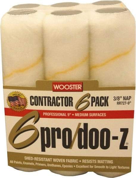 Wooster Brush - 3/8" Nap, 9" Wide Paint Roller - Medium Texture, Woven - USA Tool & Supply