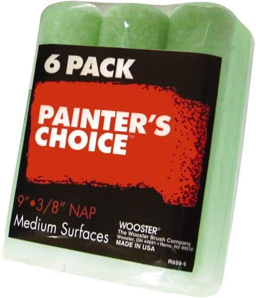 Wooster Brush - 3/8" Nap, 9" Wide Paint Roller - Medium Texture, Synthetic Knit - USA Tool & Supply