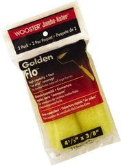 Wooster Brush - 3/8" Nap, 4-1/2" Wide Paint Mini Roller Covers - Medium Texture, Synthetic Knit - USA Tool & Supply
