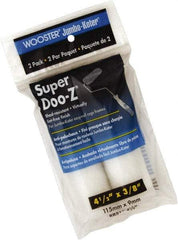 Wooster Brush - 3/8" Nap, 4-1/2" Wide Paint Mini Roller Covers - Medium Texture, Woven - USA Tool & Supply