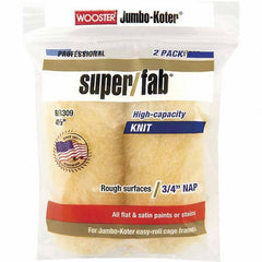 Wooster Brush - 3/4" Nap, 4-1/2" Wide Paint Mini Roller Covers - Rough Texture, Synthetic Knit - USA Tool & Supply