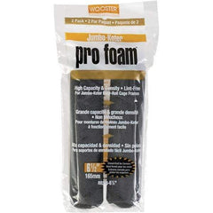 Wooster Brush - 3/8" Nap, 6-1/2" Wide Paint Mini Roller Covers - Smooth Texture, Foam - USA Tool & Supply