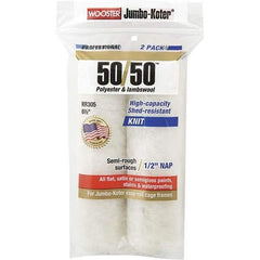 Wooster Brush - 1/2" Nap, 6-1/2" Wide Paint Mini Roller Covers - Semi-Rough Texture, Wool/Poly Blend - USA Tool & Supply