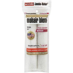 Wooster Brush - 1/4" Nap, 6-1/2" Wide Paint Mini Roller Covers - Smooth Texture, Mohair Blend - USA Tool & Supply