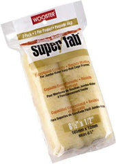 Wooster Brush - 1/2" Nap, 6-1/2" Wide Paint Mini Roller Covers - Semi-Rough Texture, Synthetic Knit - USA Tool & Supply