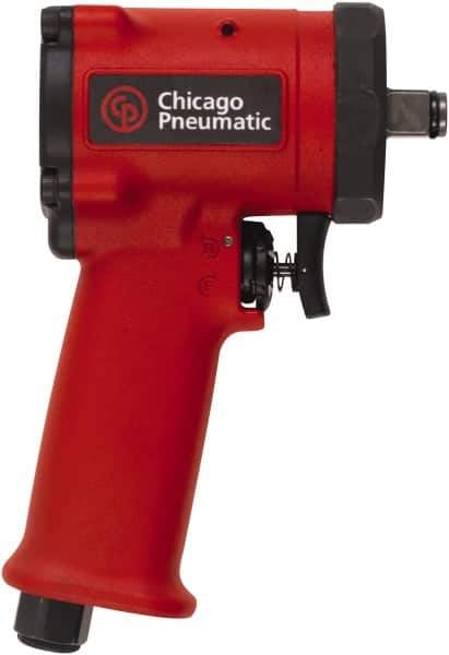 Chicago Pneumatic - 1/2" Drive, 9,000 RPM, 450 Ft/Lb Torque Impact Wrench - Pistol Grip Handle, 1,400 IPM, 19.6 CFM, 90 psi, 1/4" NPT Inlet - USA Tool & Supply