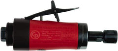 Chicago Pneumatic - 1/4" Collet, Straight Handle, Air Angle Die Grinder - 25,000 RPM, Front Exhaust, 17.2 CFM, 0.4 hp, 90 psi, 6.35mm Inlet - USA Tool & Supply
