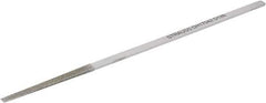 Strauss - 6.69" OAL Medium Flat Needle Diamond File - 0.157" Wide x 0.09" Thick, 1.97 LOC, Gray, 126 Grit - USA Tool & Supply