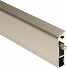 National Guard Products - 1/2" Back Strip Brush Width, Aluminum Automatic Door Bottom Sweep - 1" Bristle Length, Neoprene, 3" OAL, 2" High, Anodized Alum Coated - USA Tool & Supply