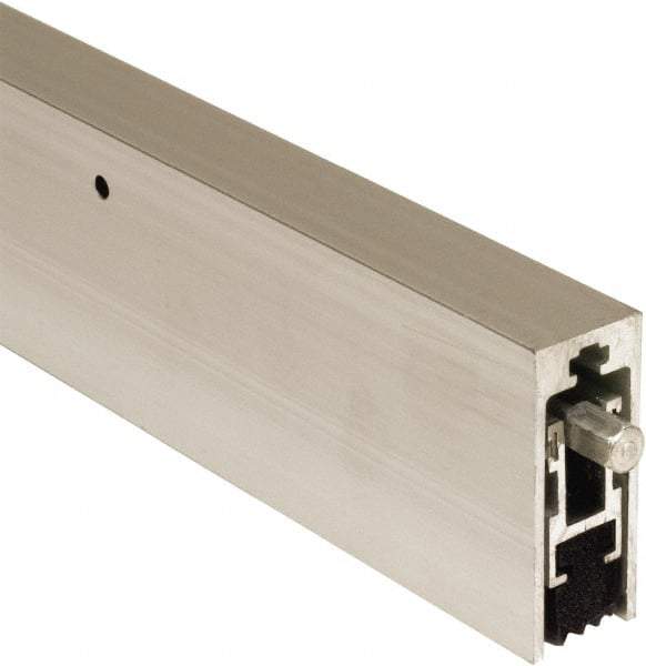 National Guard Products - 0.6667" Back Strip Brush Width, Aluminum Automatic Door Bottom Sweep - 1" Bristle Length, Neoprene, 2" OAL, 2" High, Anodized Alum Coated - USA Tool & Supply