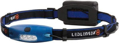 LED LENSER - White LED Bulb, Hands-free Flashlight - Black Aluminum Body, 4 AAA Batteries Included - USA Tool & Supply