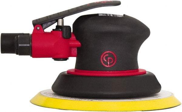 Chicago Pneumatic - 12,000 OPM, 8 CFM Air Consumption, Palm Air Orbital Sander - Round Pad, 1/4" Inlet - USA Tool & Supply