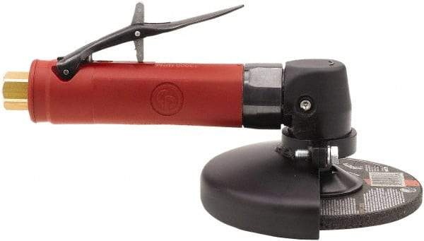 Chicago Pneumatic - 3" Wheel Diam, 20,000 RPM, Pneumatic Angle & Disc Grinder - 3/8-24 Spindle, 19 CFM, Rear Exhaust - USA Tool & Supply