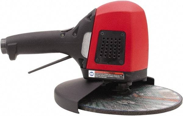 Chicago Pneumatic - 9" Wheel Diam, 6,500 RPM, Pneumatic Angle & Disc Grinder - 5/8-11 Spindle, 93 CFM, Side Exhaust - USA Tool & Supply