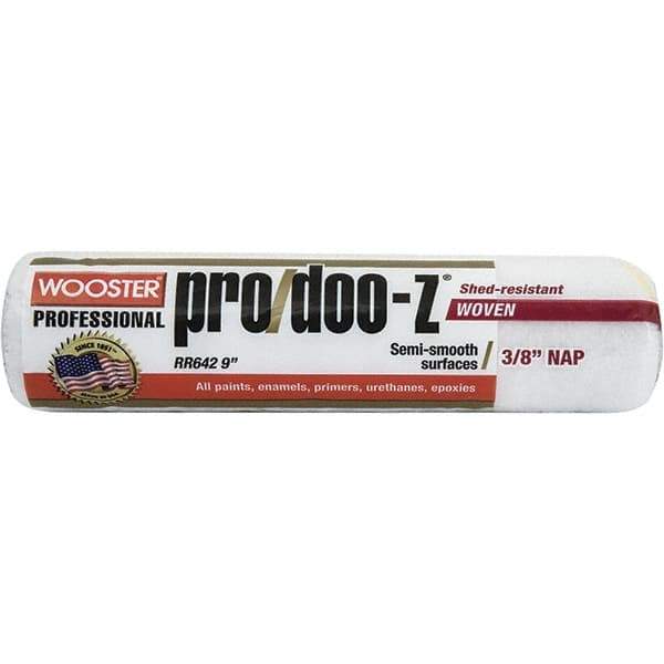 Wooster Brush - 3/8" Nap, 9" Wide Paint Roller - Medium Texture, Woven - USA Tool & Supply
