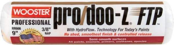 Wooster Brush - 3/8" Nap, 9" Wide Paint Roller - Medium Texture, Woven - USA Tool & Supply