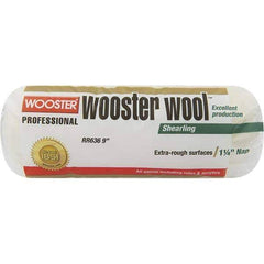 Wooster Brush - 1-1/4" Nap, 9" Wide Paint Roller - Extra-Rough Texture, Lambswool - USA Tool & Supply