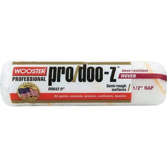 Wooster Brush - 1/2" Nap, 9" Wide Paint Roller - Semi-Rough Texture, Woven - USA Tool & Supply