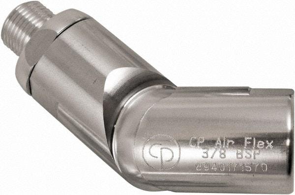 Chicago Pneumatic - 3/8 Male x Female NPT Pneumatic Hose Swivel Fitting - 3/8" ID, Aluminum, Industrial Interchange, 1-5/32" Body Diam - USA Tool & Supply