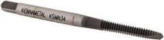 Kennametal - #4-40, 2 Flute, TiN/CrC/C Finish, Vanadium High Speed Steel Spiral Point Tap - Plug Chamfer, Right Hand Thread, 1-7/8" OAL, 13mm Thread Length, 3.58mm Shank Diam, 2B/3B Class of Fit, Series GOtap - Exact Industrial Supply