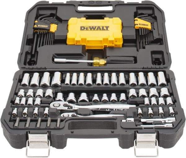 DeWALT - 108 Piece 1/4 & 3/8" Drive Mechanic's Tool Set - Comes in Blow Molded Case - USA Tool & Supply