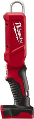 Milwaukee Tool - LED Bulb, 300 Lumens, Spotlight/Lantern Flashlight - Red Plastic Body, 18V Lithium-Ion Batteries Not Included - USA Tool & Supply