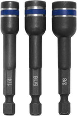 Irwin - 3 Piece, Magnetic Nutsetters Handle, Hex - 1/4 to 3/8" Hex - USA Tool & Supply