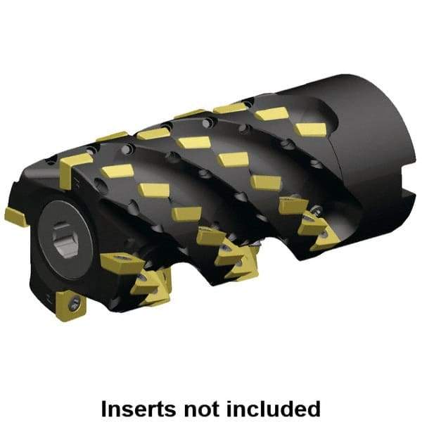 Kennametal - 28 Inserts, 50mm Cut Diam, 27mm Arbor Diam, 51mm Max Depth of Cut, Indexable Square-Shoulder Face Mill - 0° Lead Angle, 76mm High, SD.. 09T3.. Insert Compatibility, Through Coolant, Series 5230VS09 - USA Tool & Supply