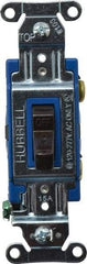 Hubbell Wiring Device-Kellems - 1 Pole, 120 to 277 VAC, 15 Amp, Industrial Grade, Toggle, Wall and Dimmer Light Switch - USA Tool & Supply