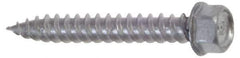 Buildex - #9 Hex Washer Head Sheet Metal Screw - Steel, 2-1/2" Length Under Head - USA Tool & Supply