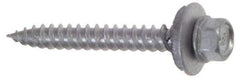 Buildex - #9 Hex Washer Head Sheet Metal Screw - Steel, 2-1/2" Length Under Head - USA Tool & Supply