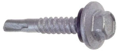 Buildex - #10, Hex Washer Head, Hex Drive, 3/4" Length Under Head, #3 Point, Self Drilling Screw - Steel - USA Tool & Supply
