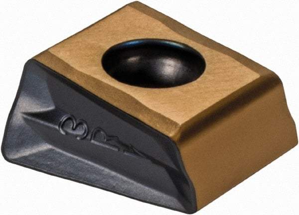 Iscar - T490 LNMT1306 PNTR Grade IC810 Carbide Milling Insert - AlTiN/TiN Finish, 0.514" Thick, 0.79mm Corner Radius - USA Tool & Supply