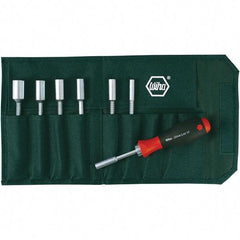 Wiha - 8 Piece, 5 to 10mm Nut Driver Set - Standard Shaft, Cushion Grip Handle - USA Tool & Supply