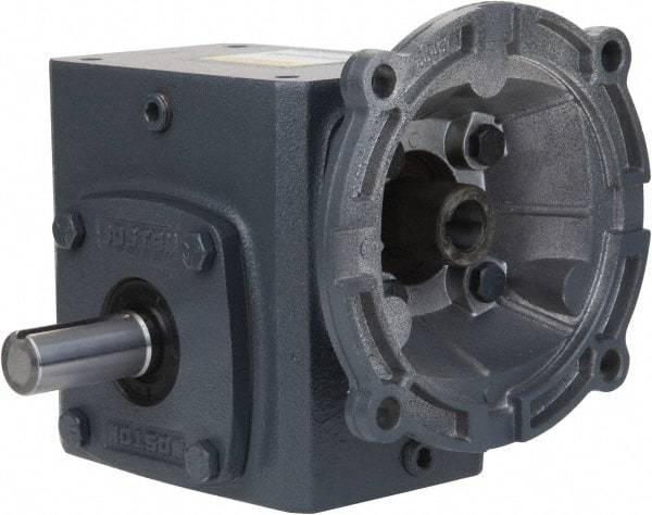 Boston Gear - 3 Centerline Distance, 40:1, 44 RPM Output, 1.78 Input Horsepower, 2,041 Lbs. Max Torque, Speed Reducer - Part No. F730-40-B5-G, 1-1/4" Shaft Diam, Single Shaft Left, 7/8" Bore, 8.88" High, 56C NEMA - USA Tool & Supply