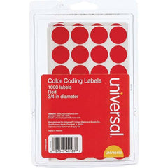 UNIVERSAL - Labels, Ribbons & Tapes Type: Color Coding Labels Color: Red - USA Tool & Supply