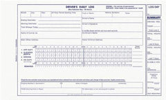 REDIFORM - 31 Sheet, 9 x 11", Driver\x92s Daily Log - Blue & White - USA Tool & Supply